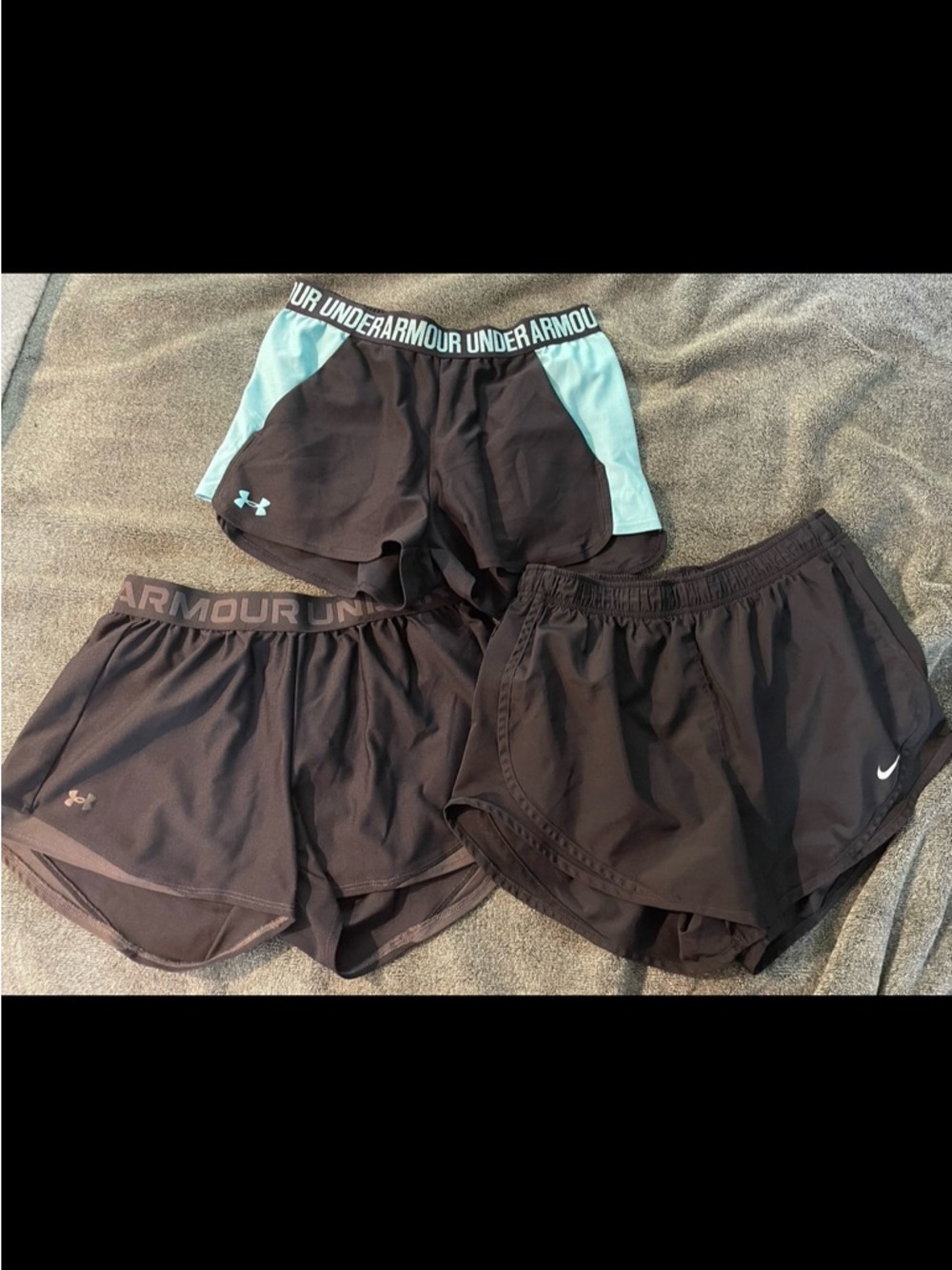 Under Armour & Nike Black Athletic Shorts - 3 Pair